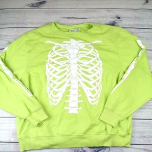 Mighty Fine Line Green Skeleton Sweatshirt XXL
